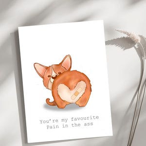 Corgi-kaart, wenskaart, liefdeskaart, grappige liefdeskaart, valentijnskaart, digitale kaarten, schattige kaart