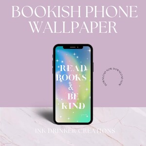 Bookish Phone Wallpaper, Digital Download, Reader Aesthetic, Aesthetic Phone Wallpaper, Book Lover, iPhone Wallpaper