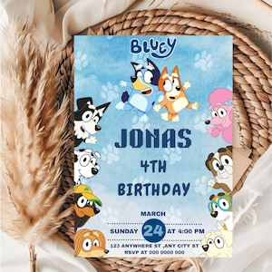 Bluey Birthday Invitation Template: Editable Kids Party Invite (Digital Download)