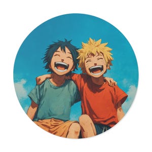 Naruto Sasuke Best Friends Vinyl Sticker, Naruto Uzumaki Vintage Vibrant Sticker, Sasuke Uchiha, Anime Fan Gift, Anime, Manga, Anime Sticker