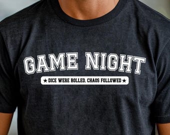 Funny Board Game Night Shirt - 100% Airlume Cotton, Bella+Canvas Unisex Tee