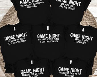 Funny Board Game Night Shirt - 100% Airlume Cotton, Bella+Canvas Unisex Tee