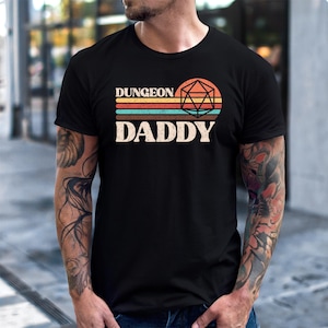 Dungeon Daddy T-Shirt, Gift for Gamer Dad, Gift for Dad, Dungeon Master Shirt, RPG Shirt, Funny Gamer Gift, Fantasy Gaming Tee, Dice Roller
