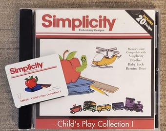 Simplicity Embroidery Designs Card / Child's Play Collection 1