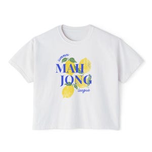 Mahjong Summer League Boxy Tshirt | Summer Lemon Graphic Shirt | image 3