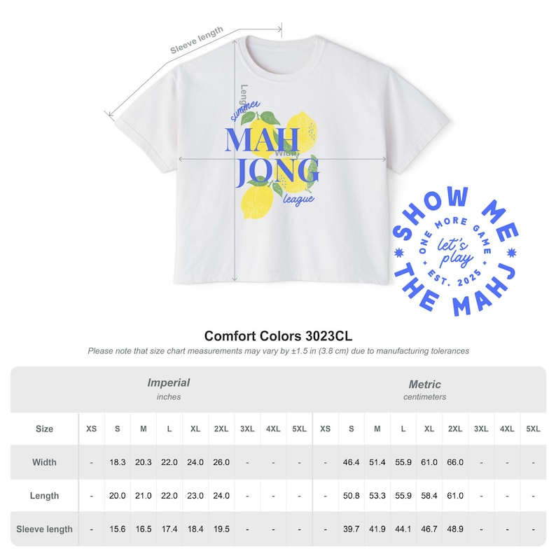 Mahjong Summer League Boxy Tshirt | Summer Lemon Graphic Shirt | image 5