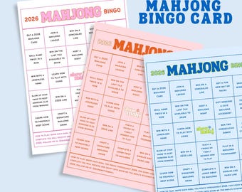2026 Mahjong Bingo Card, 2026 Printable Mahjong Vision Board Bingo Card, Mahjong Bingo, 2026 Mahjong Goals, Instant Download Mahjong Card