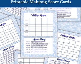 Mahjong Score Card Template | Editable Canva League Tournament Score Sheet (Instant Download) | Mahjong Teacher Resources