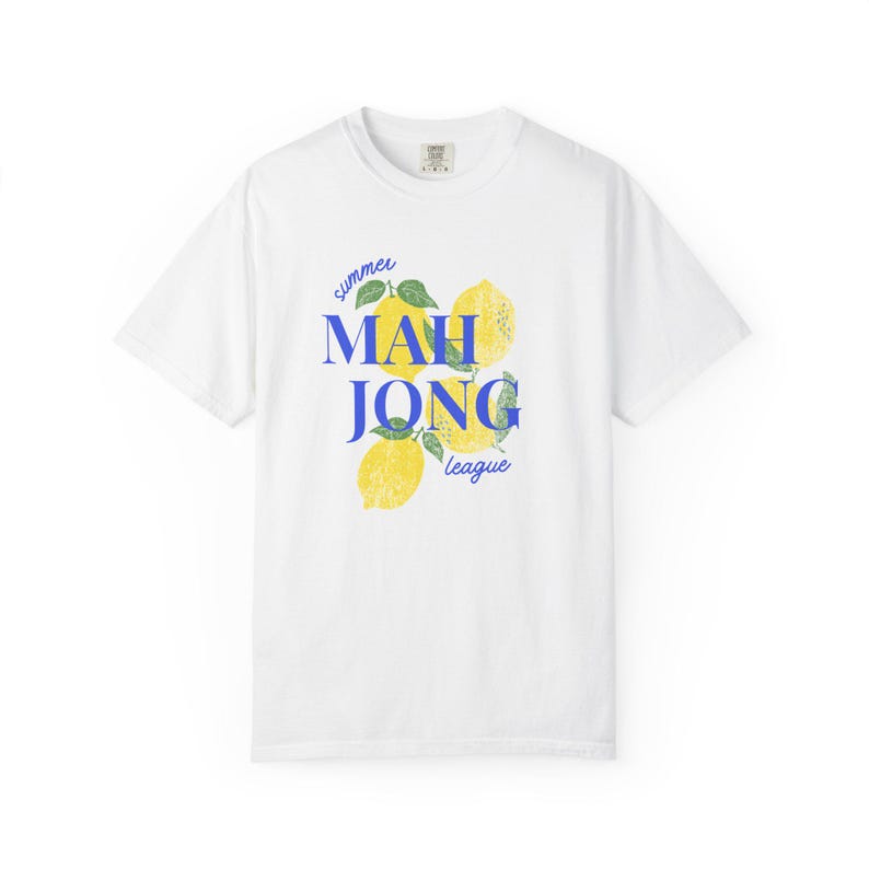 Summer Mahjong League Lemon T-Shirt, Group Game Apparel image 6