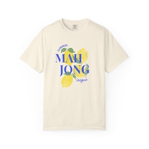 Summer Mahjong League Lemon T-Shirt, Group Game Apparel image 7