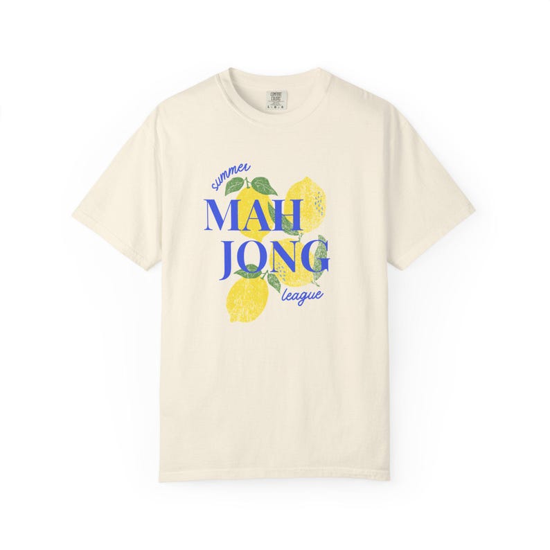 Summer Mahjong League Lemon T-Shirt, Group Game Apparel image 7