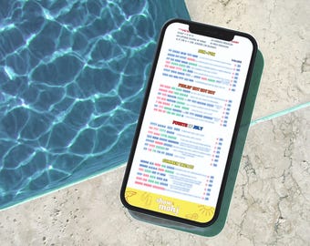 Summer Mahjong Card, Game Night Printable (Digital Download)