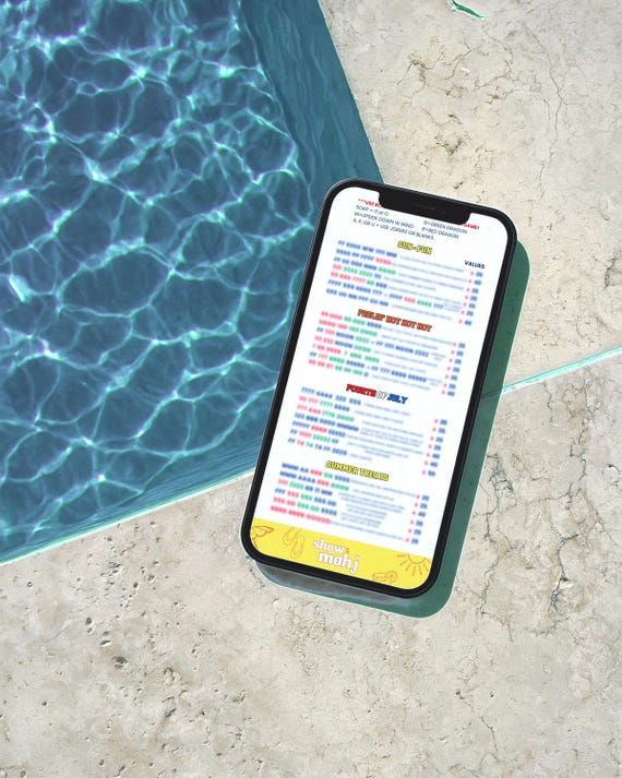 Summer Mahjong Card, Game Night Printable (Digital Download)