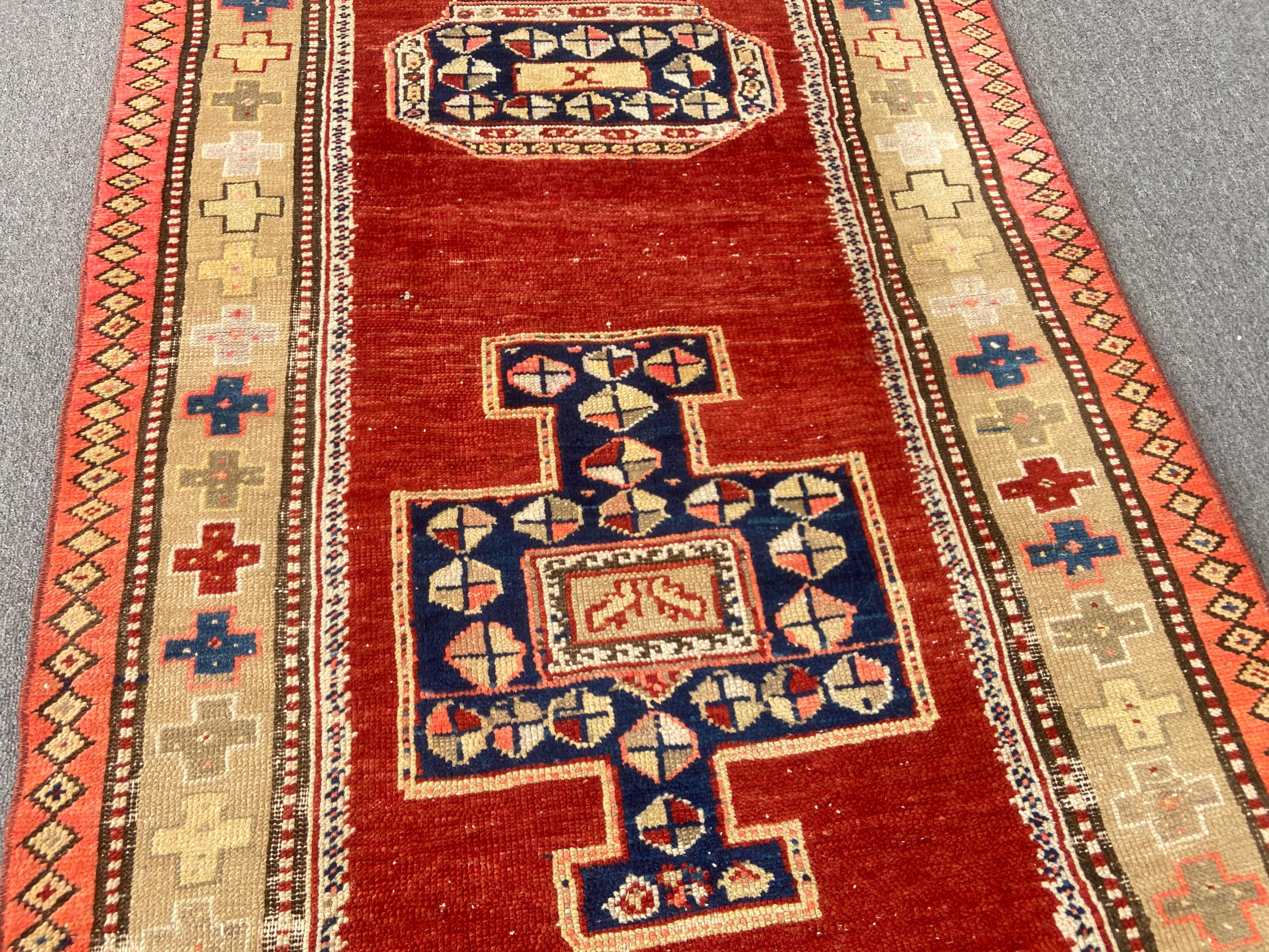 ペルシャ アンティーク ランナー ラグ ペルシャ トライバル ランナーラグ 3.5 x 10.7、ハンドノット