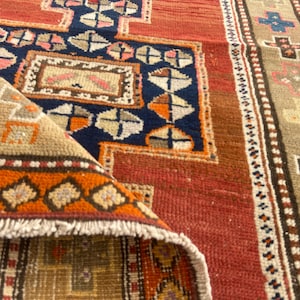 Antique rug--- Runner rug--- Vintage Persian rug---Floor Persian Runner rug--- Kazak rug--- Caucasian rug--- Turkish rug 3x9 Feet Rug