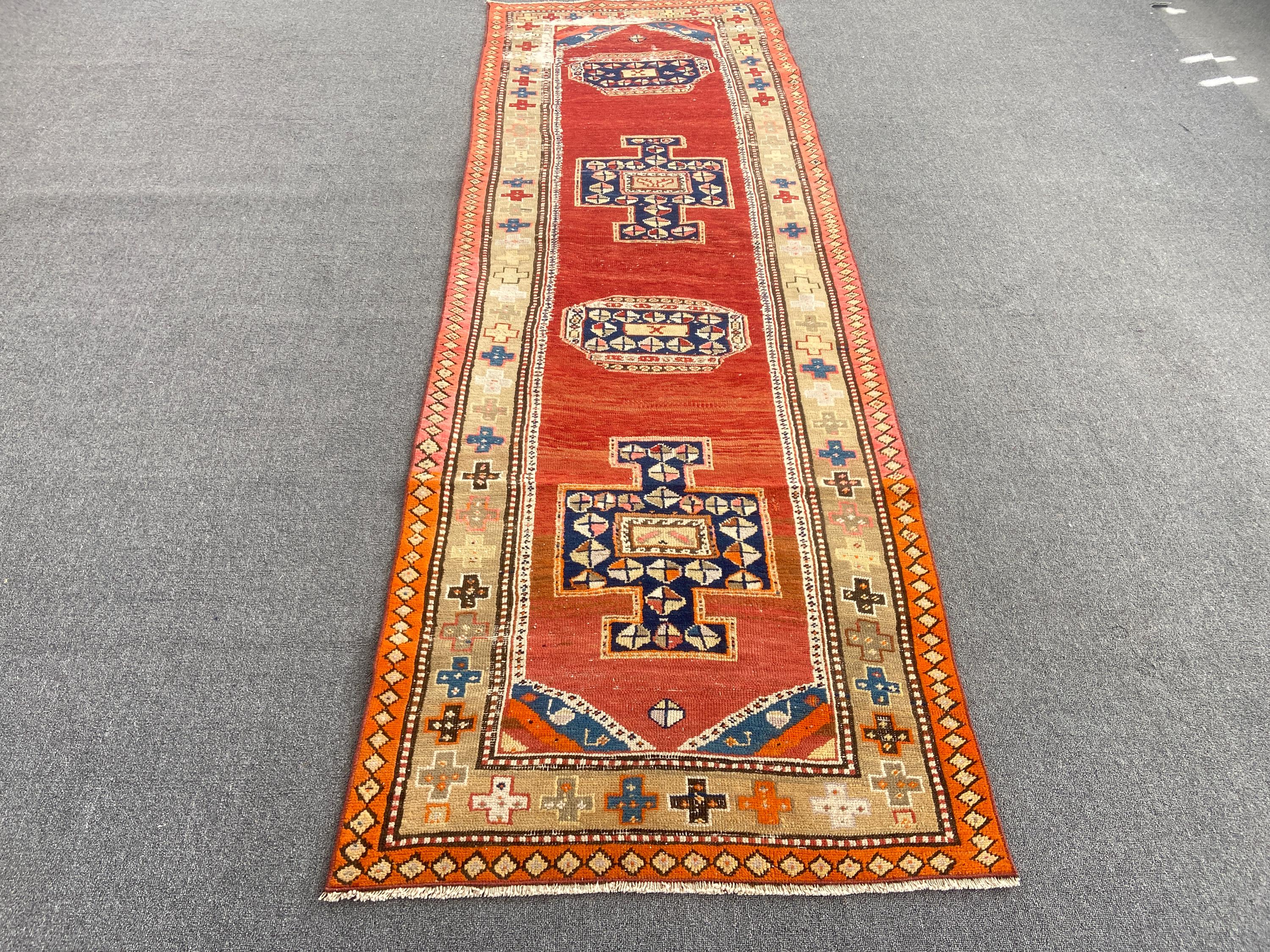 アンティーク ラグ--- ランナー ラグ--- ヴィンテージ ペルシャ ラグ