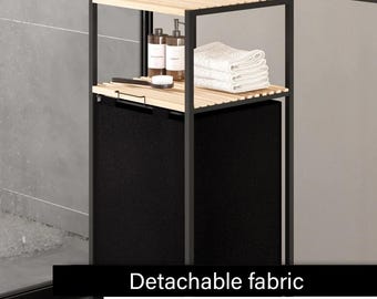 Wooden Laundry Basket Stand: 40-Liter Fabric Hamper