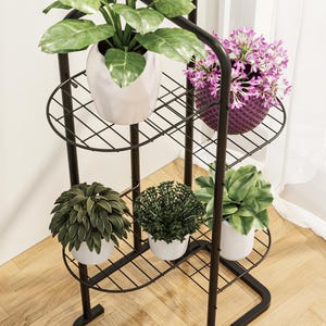 4-Tier Metal Plant Stand: Retro Indoor Outdoor Home Decor