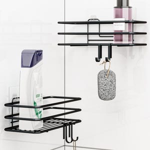 2-Piece No-Drill Bathroom Shelf Set: Hanging Shower Organizer