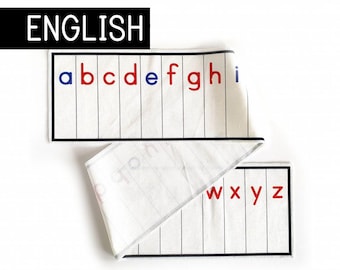 "Montessori Alphabet-Rolle in Kleinbuchstaben, Baumwolle ""Kleinkind / Vorschule / Hauptschule, Lernen / Aktivität / Spielzeug."