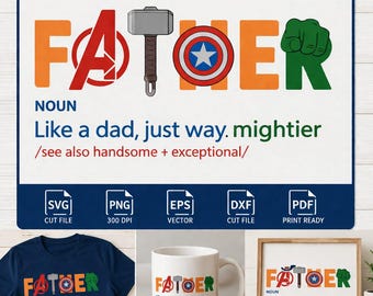 Vatertag T-Shirt, Fathor Definition Shirt, mächtiger Vater, Herren Shirt Design, außergewöhnliches Papa Shirt Design, digitaler Download AI, SVG, PDF, Png