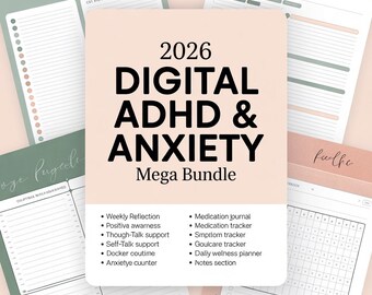 ADHD Mega Planer Bundle, 80+ Seiten, Watt-Planer (druckbare PDF)