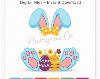Osterhasen-Svg, Split-Monogramm, Häschen-Namen-Svg, Ostern-Namenssvg, Fröhlichen Ostern-Svg, Kaninchen-Svg. Schnittdatei Cricut, Silhouette, Pdf Png Dxfb