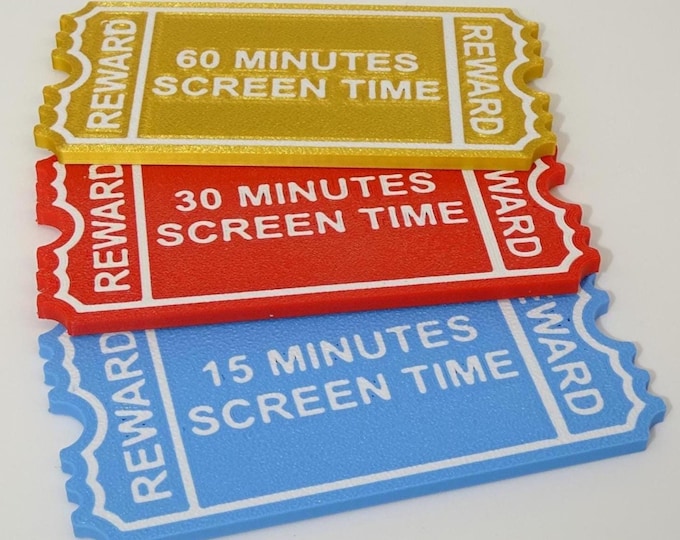 SCREEN TIME TOKENS, Tokens for Kids – 3D Printed Reward System – 15, 30, 60 Minutes – Colorful Pla Tokens for Chores, Behavior, Homework