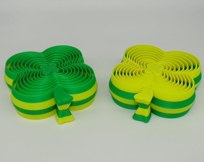 CLOVER FIDGET TOY, Fidget Toy – Lucky St. Patrick's Day Gift – 3D Printed Stress Relief Spinner – Sensory Toy for Anxiety & Focus, Kids Toy
