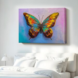 Colorful Butterfly Oil Painting Style Decorative Canvas Wall Art, Animal Canvas Wall Decor, Animal Canvas Wall Art, Housewarming Gifts