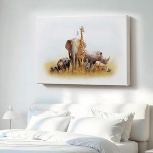 Animal Kingdom Decorative Canvas Painting, Animal Canvas Wall Art, Wall Decor Gift for Nature Enthusiasts, Animal Canvas Wall Decor