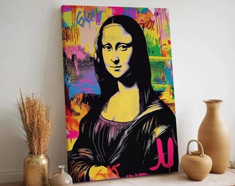 モナリザ ビットコイン ポップアート キャンバス絵画ギフト – モダンな