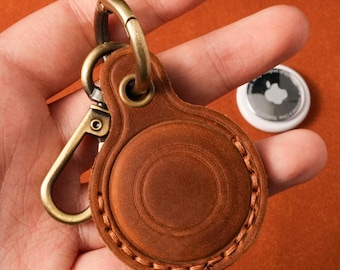 Personalisierter Apple AirTag Halter, AirTag Schlüsselring Hülle, Leder Schlüsselbund Halter für Air Tag, Hund AirTag, Weihnachtsgeschenke