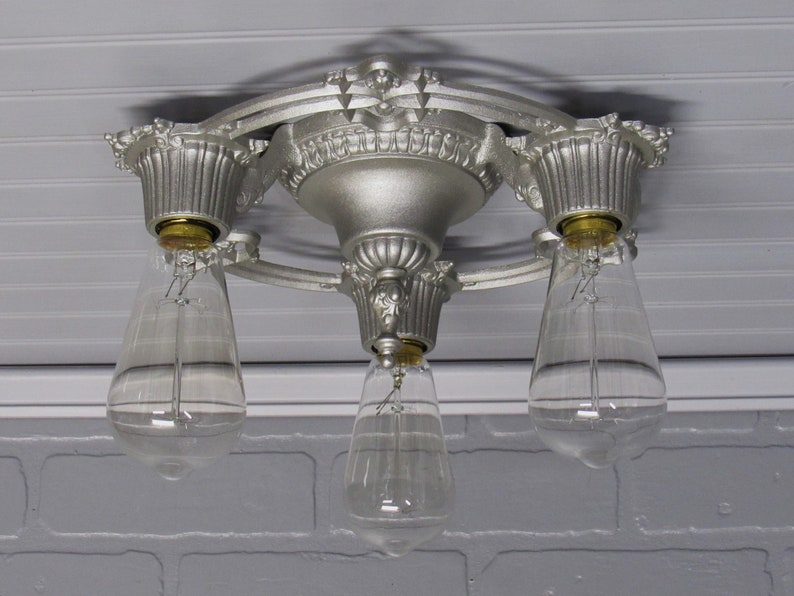 Vintage Antique Art Deco Flush Mount Ceiling Light 1930's Etsy