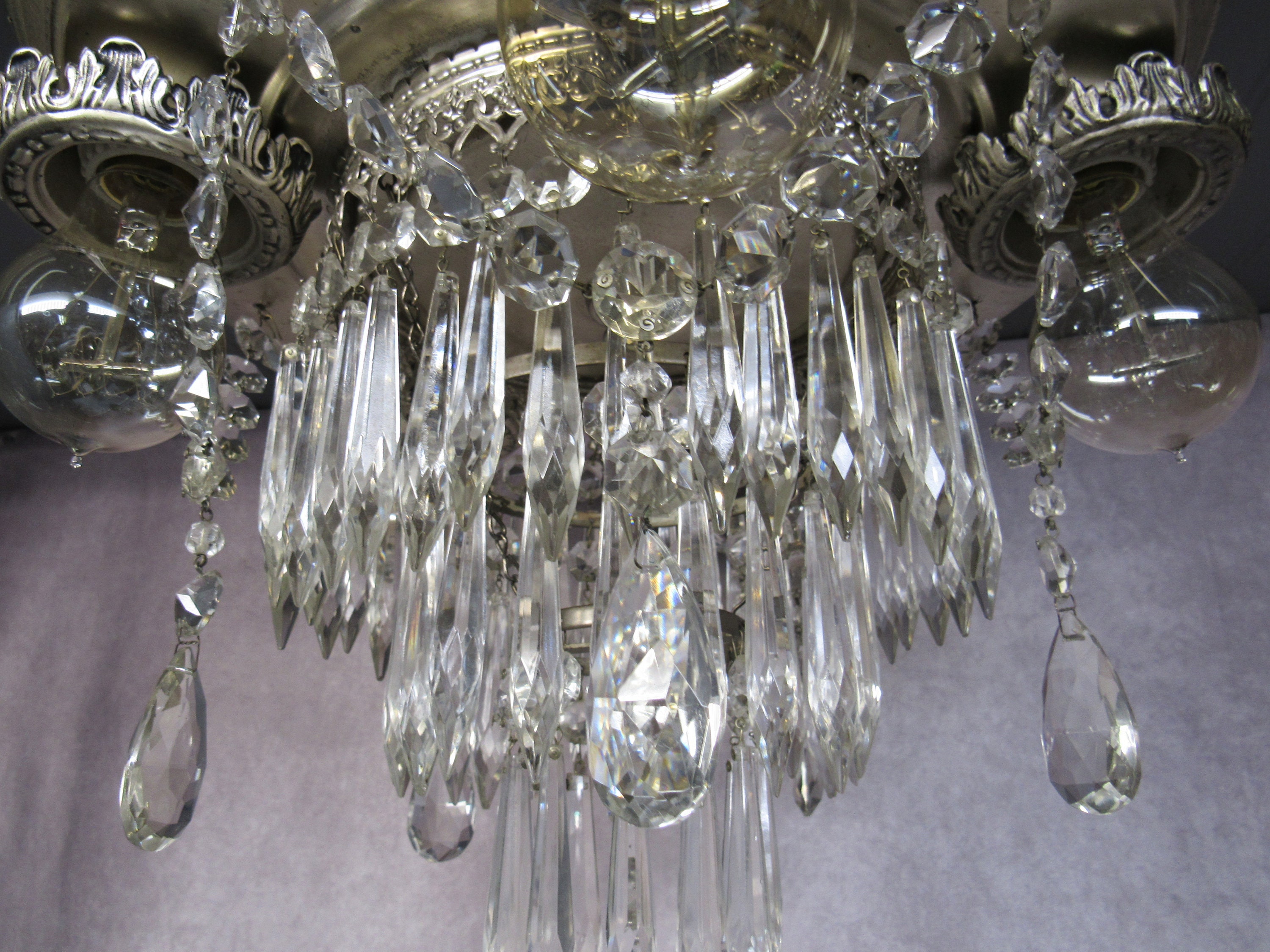 Vintage on sale silver chandelier