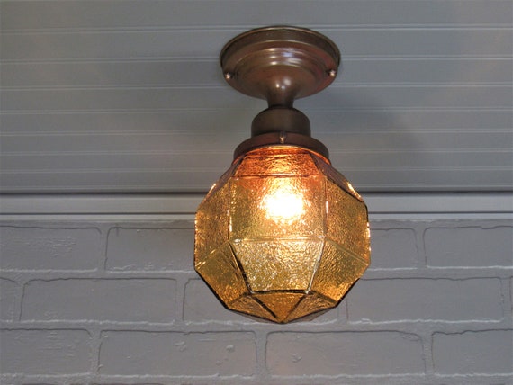Early Antique Semi Flush Mount Ceiling Light Mission Etsy