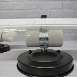 PAIR Vintage 1950s Retro Bathroom Vanity Light MCM Black White Slip ...