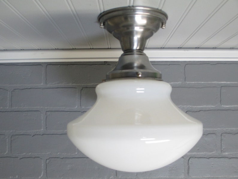 Vintage Antique Art Deco Retro Semi Flush Mount Ceiling Light Etsy