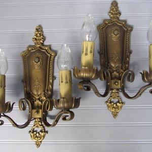 Fabulous Antique Pair 1920&#39;s Wall Sconce Lights Art Deco Sconces Restored Sconces