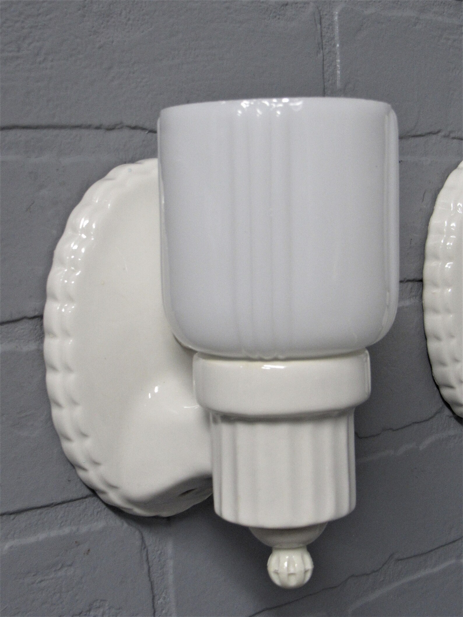 1930s Pair Retro Bathroom Wall Sconce Vanity Light Porcelain Etsy