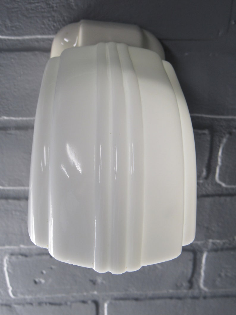 Vintage Art Deco Bathroom Wall Sconce Vanity Light Ivory Etsy