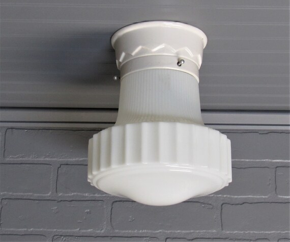 1930 S Art Deco Retro Flush Mount Ceiling Light Fixture Etsy