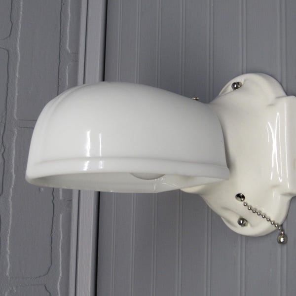 Vintage Porcelain Vanity Light Etsy