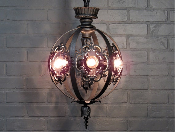 Vintage Antique Bronze Ceiling Light 1920 S Theater Light Etsy