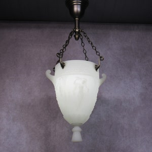 Vintage Antique Cast Bowl Ceiling Light Antique Brass Fixture