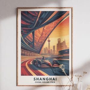 Shanghai Grand Prix Poster - China F1 Print, Shanghai Circuit Print, Formula 1 Poster, Motorsport Gift, Racing Car Poster, F1 Print