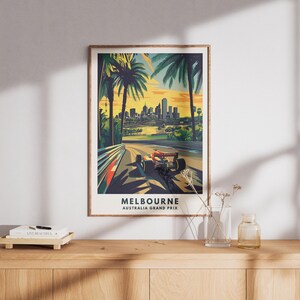 Melbourne Grand Prix-affisch - Australiens F1-tryck, Albert Park Circuit-tryck, Formel 1-tryck, Motorsportpresent, Racingbilsaffisch, F1-present bild 2