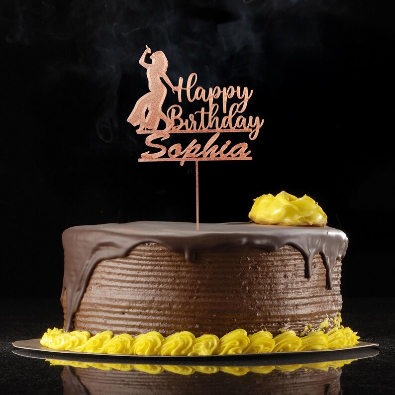 DiDida Music Singer Cake Topper – Concert & Music Tour Theme Birthday Cake Decorations, Includes Singing Girl Figures & Hearts