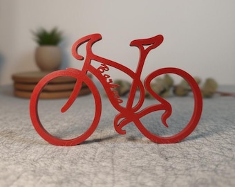 Fahrrad personalisiert – Minimalistische Deko & Geschenkidee für Radfahrer, aus nachhaltigem BIO Kunststoff