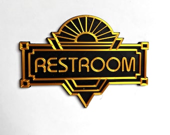 Letrero Art Déco – Placa de pared personalizada – Elegante letrero estilo Art Déco para el hogar o el baño / Art Déco para el hogar / Decoración de interiores